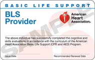 CPR and BLS Card - Sample