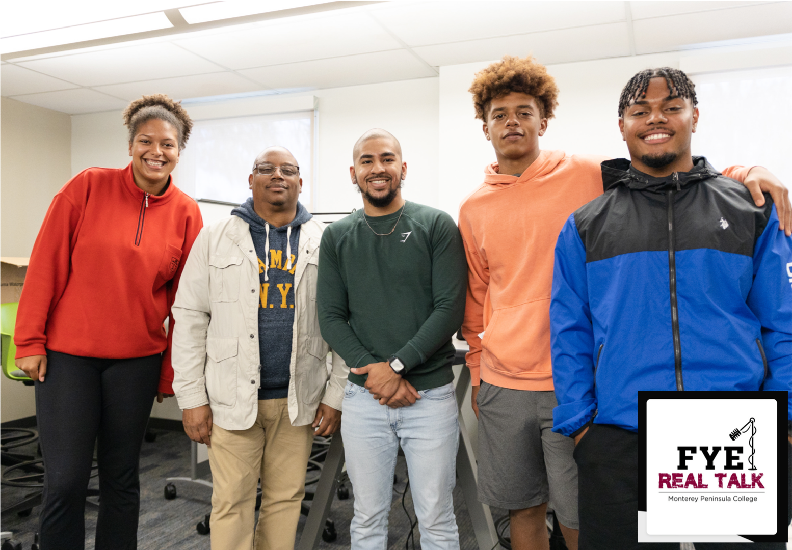 Picture showing the participants of the FYE Real Talk Podcast discussion with black scholars at MPC