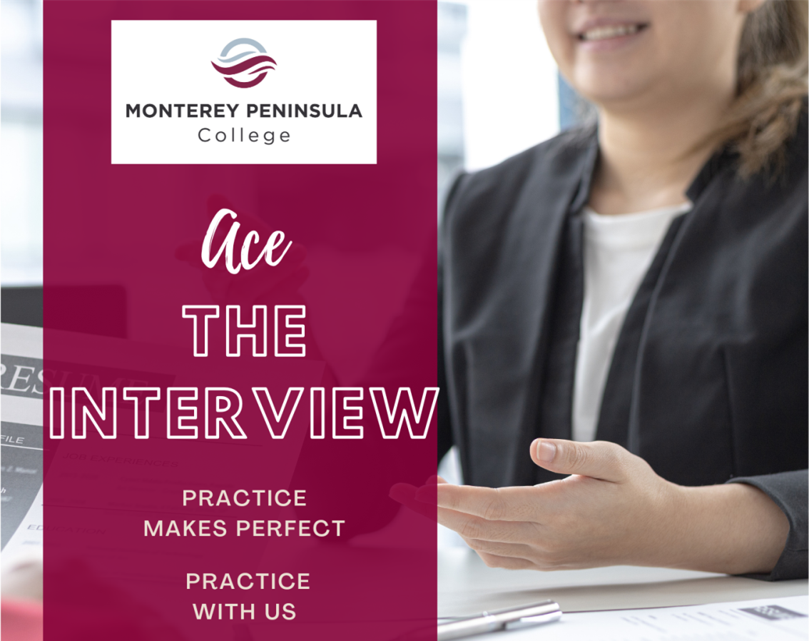 Image that says "Ace the interview" shows a person at a table and links to more information and tips on interviewing