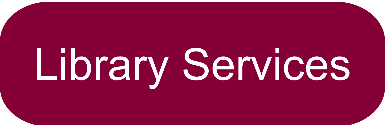 MPC Maroon colored oval with rounded edges that has the words "Library Services" centered in white text.  Clicking this button will open the page that outlines the Library Services available at the Marina Education Center.