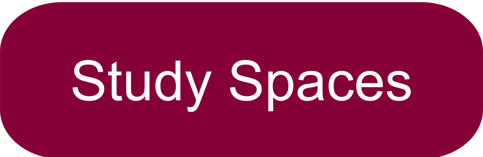 MPC Maroon colored oval with rounded edges that has the words "Study Spaces" centered in white text.  Clicking this button will open the page that outlines information on the study spaces available at the Marina Education Center.