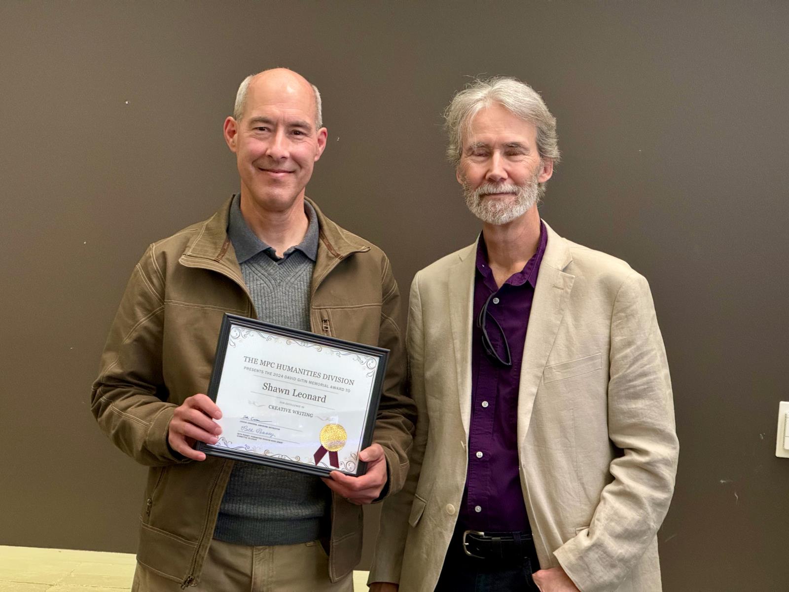 Shawn Leonard, Henry Marchand, Spring 2024 Humanities Student Awards Presentation