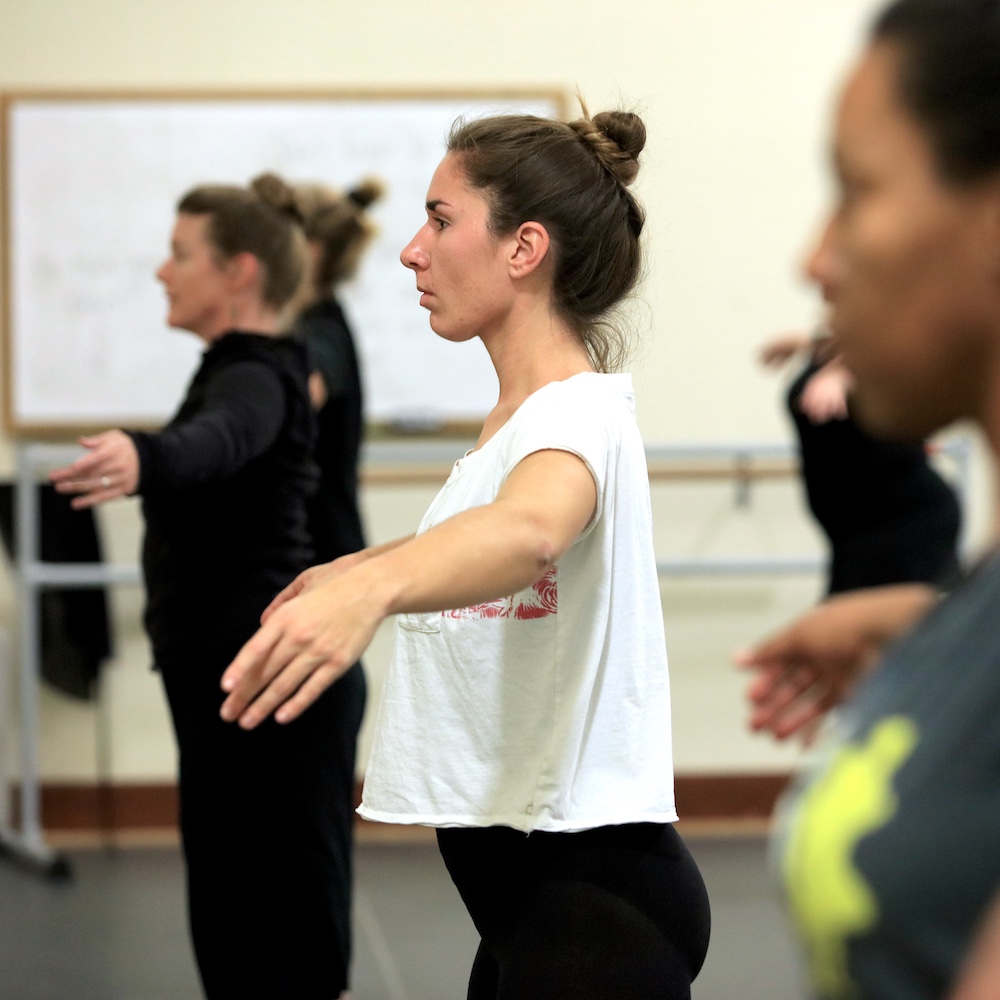 MPC Students Practicing Positions in the Campus Dance Building