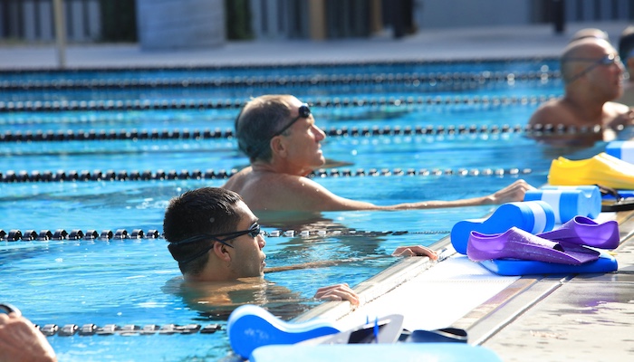 Swimmers in pool