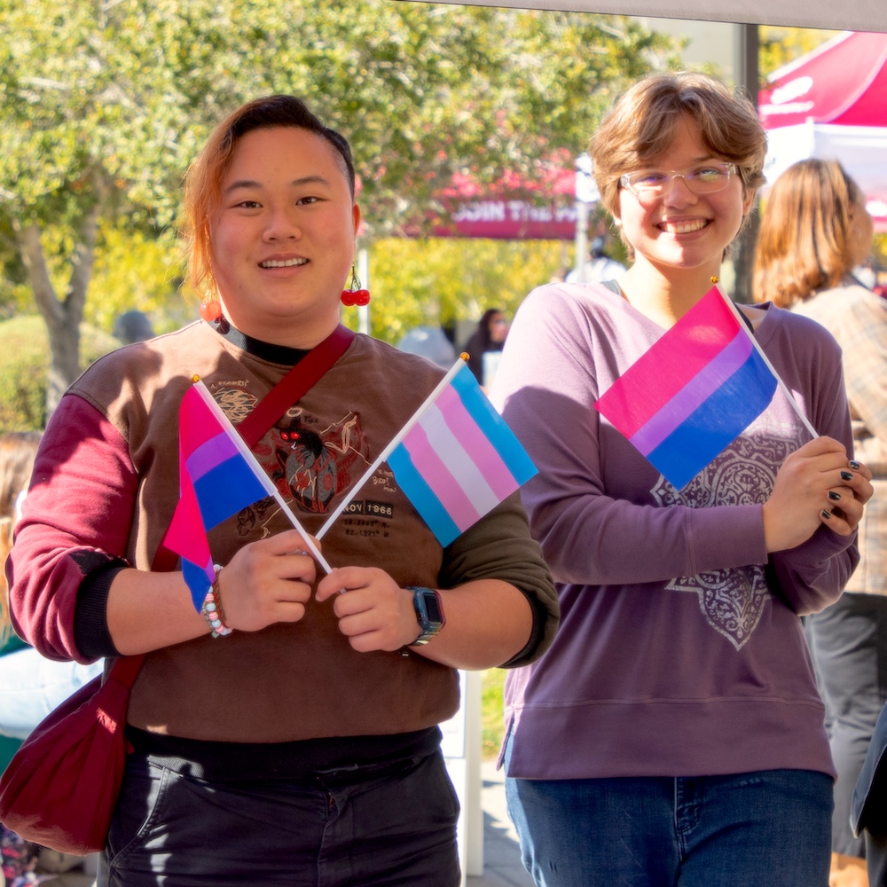 mpc lgbtqia students at the pride pack booth