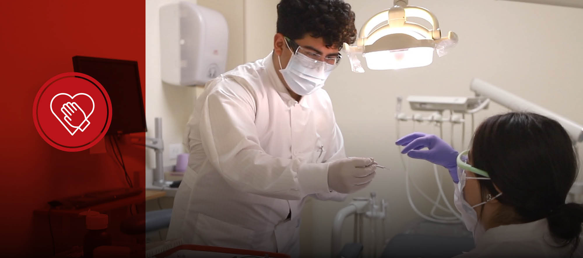 Students in MPC's dental assisting program work on patients during clinical practice.