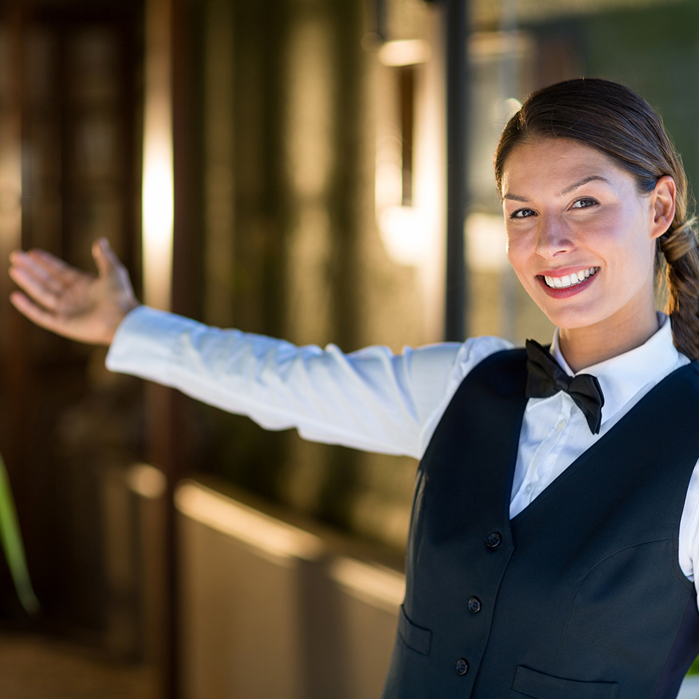 Concierge welcomes guests