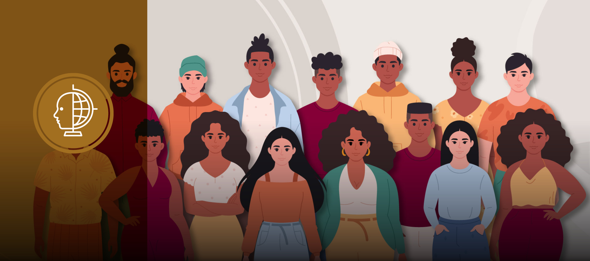 Vector image of diverse group of individuals for ethnic studies banner