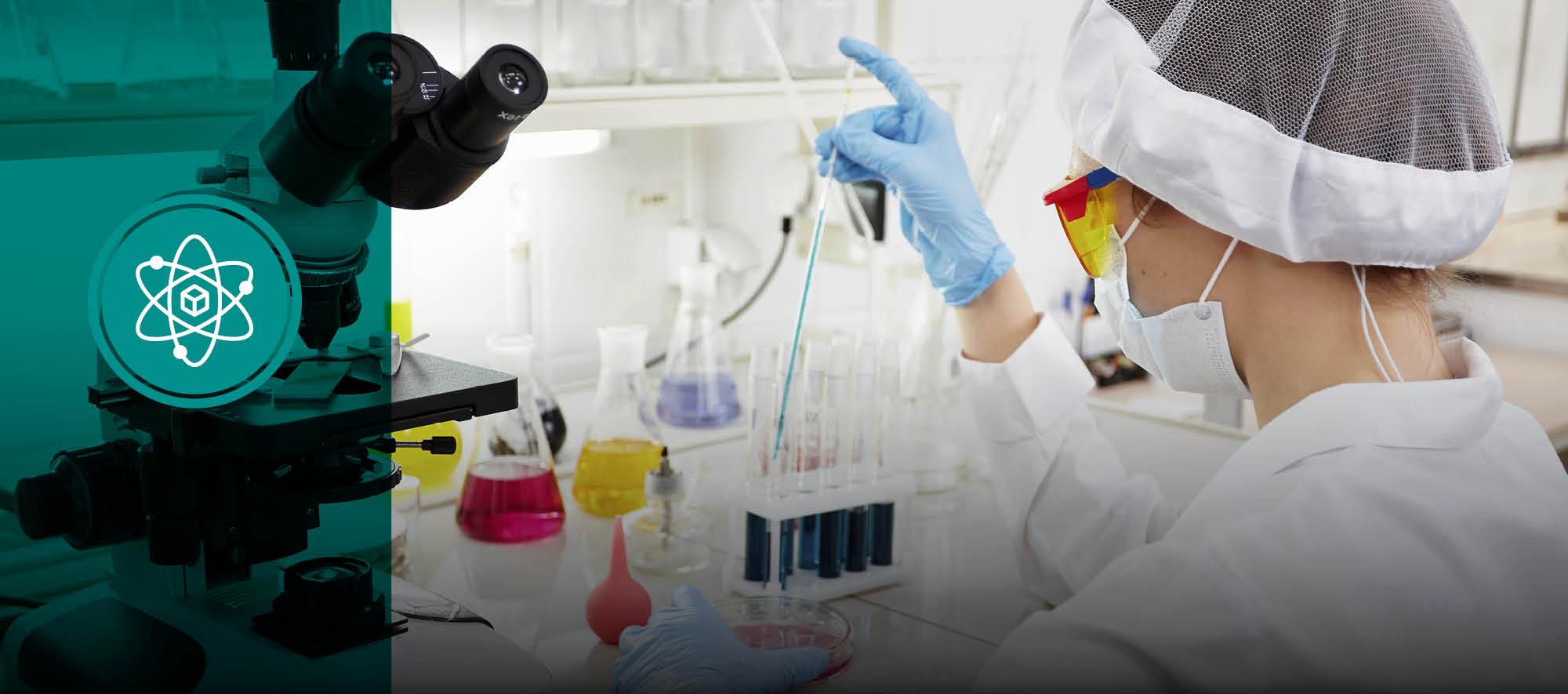 chemistry student working in lab