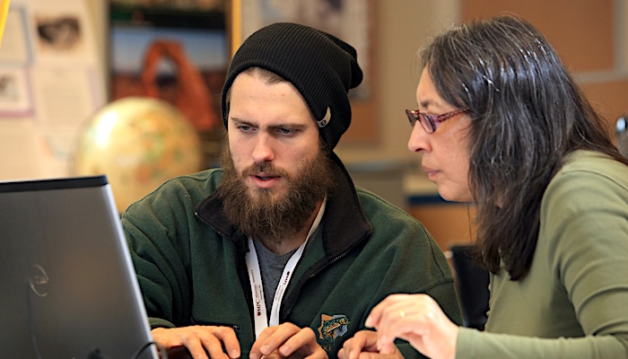 MPC Student Getting Tutored in STEM Tutoring & Study Center