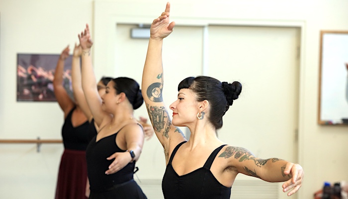 Ballet Students Posing in Position in Class