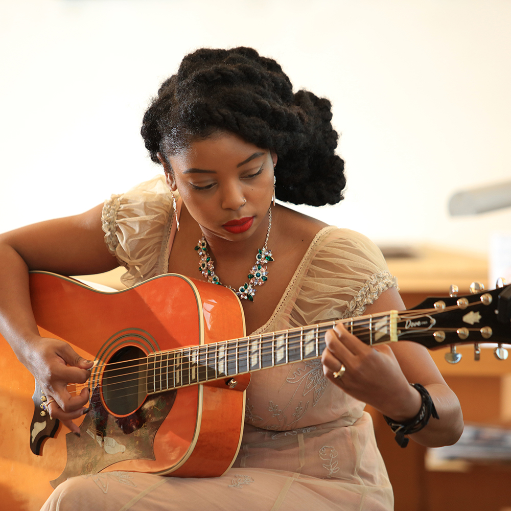 MPC Music student performs during bi-annual Music in the Stacks performance