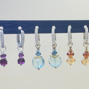 huggie hoop dangle earrings