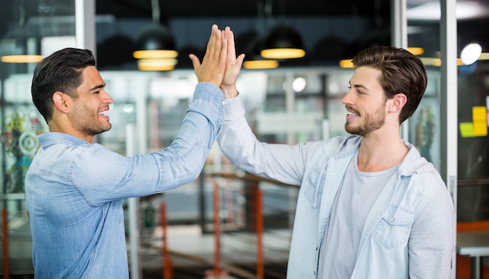 Two Professionals High-fiving