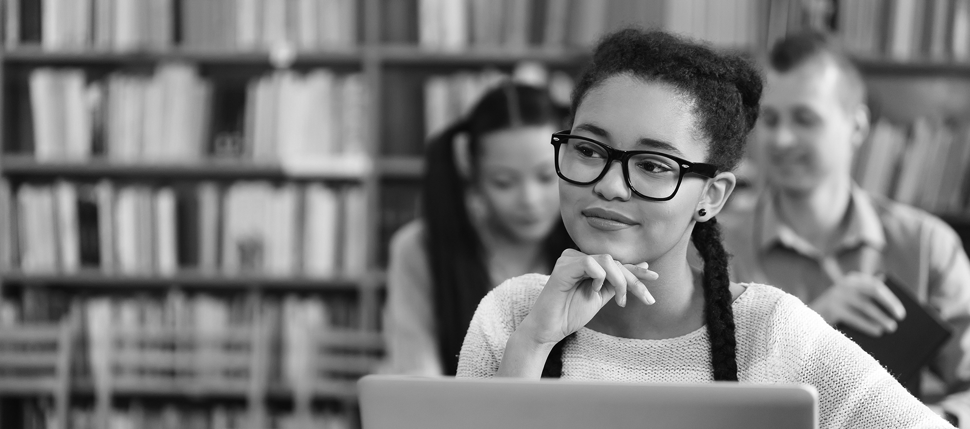 High School student listens attentively in class