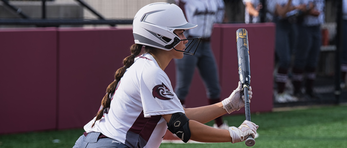 MPC Softball Player gets ready to bunt