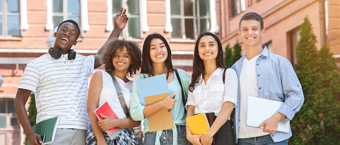 Group of Smiling College Students