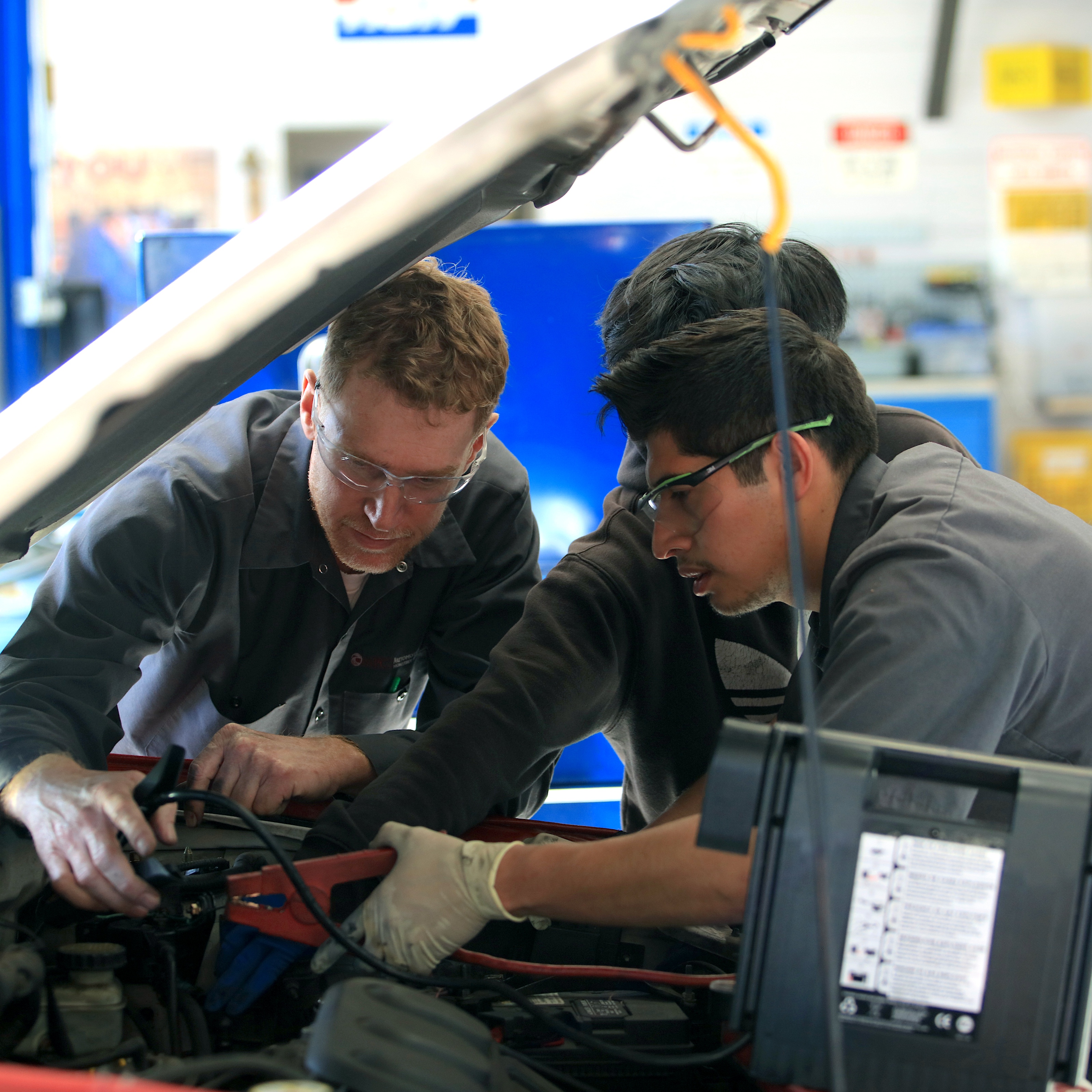 Two Students Working in MPC's Auto Tech Skills Lab