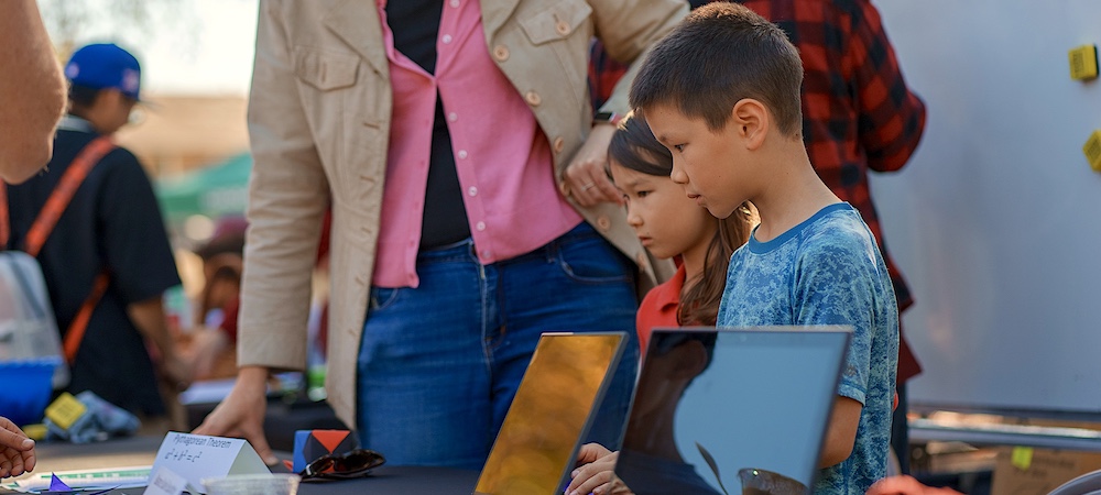 Children Participating in Family STEM Day