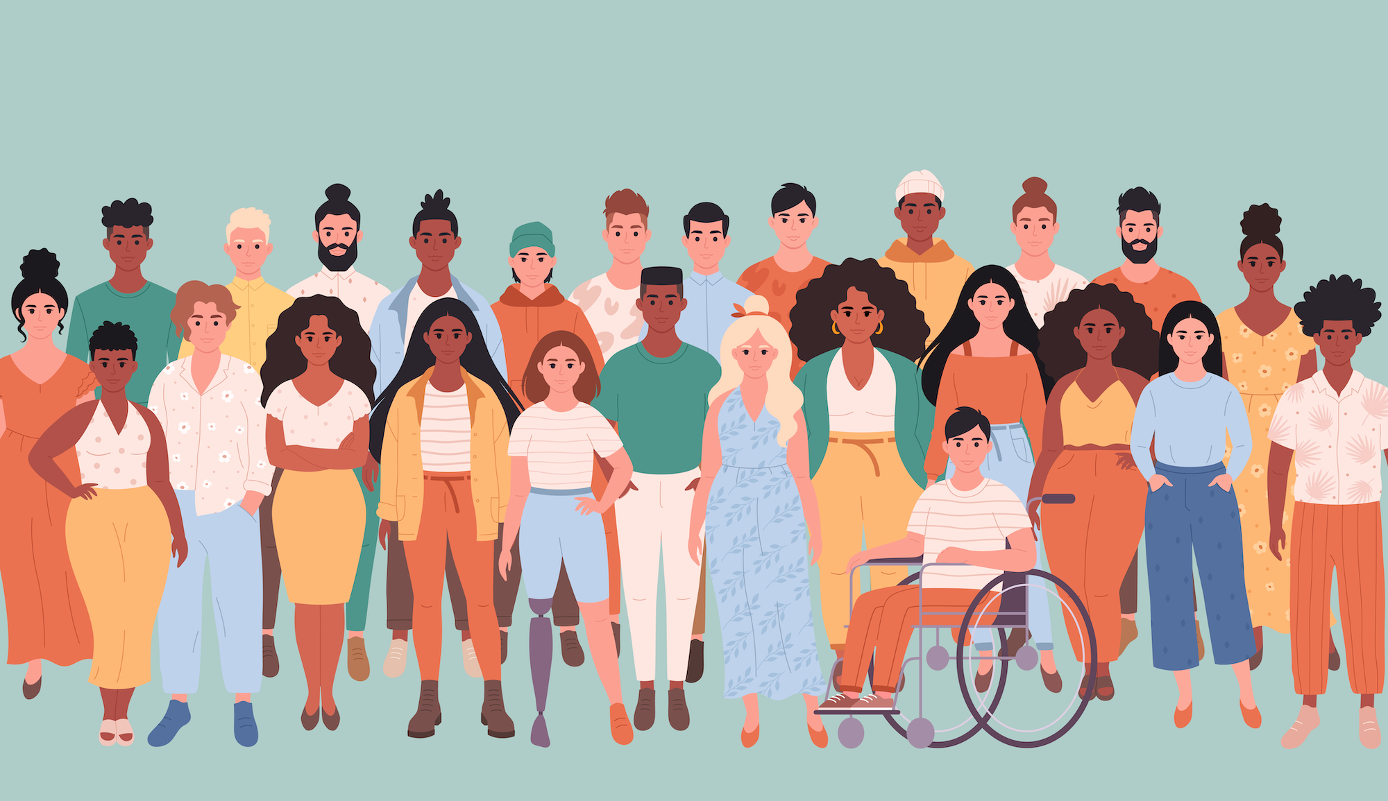 illustration of group of diverse people