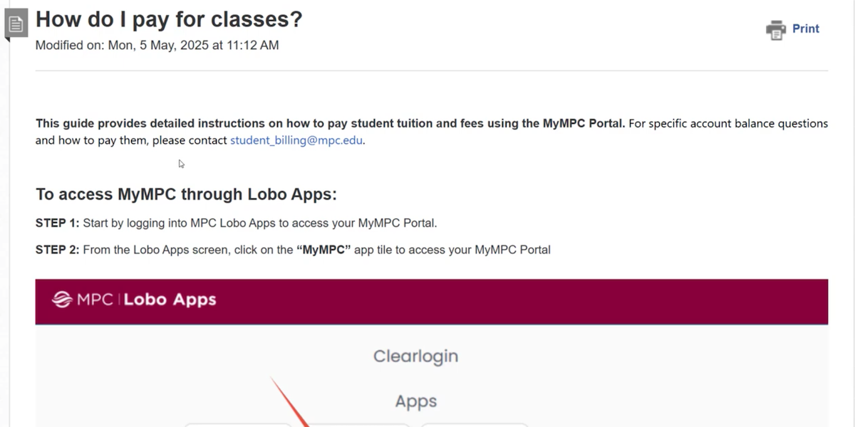Paying Tuition on MyMPC