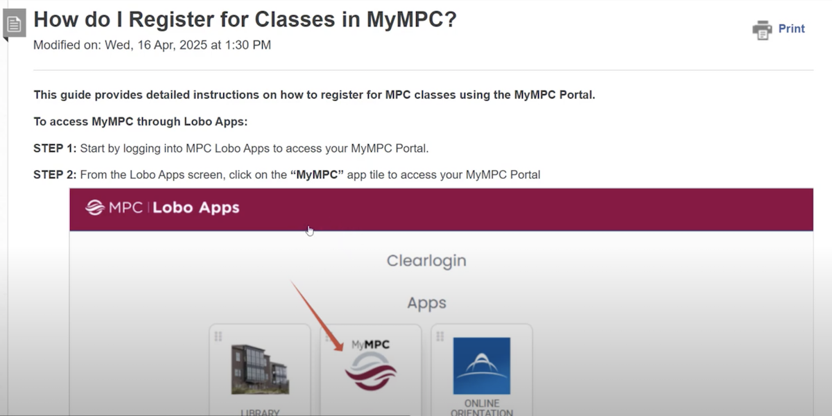 Browse Classes Schedule