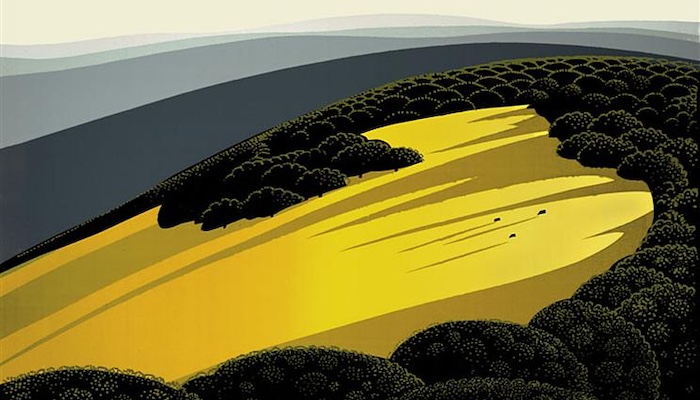 Eyvind Earle Painting 'Valley' (1974)